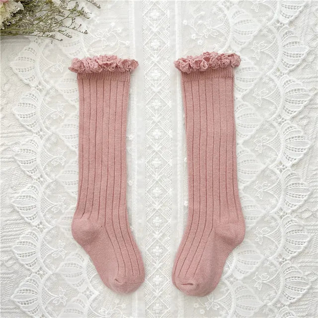 Chaussettes hautes à volants