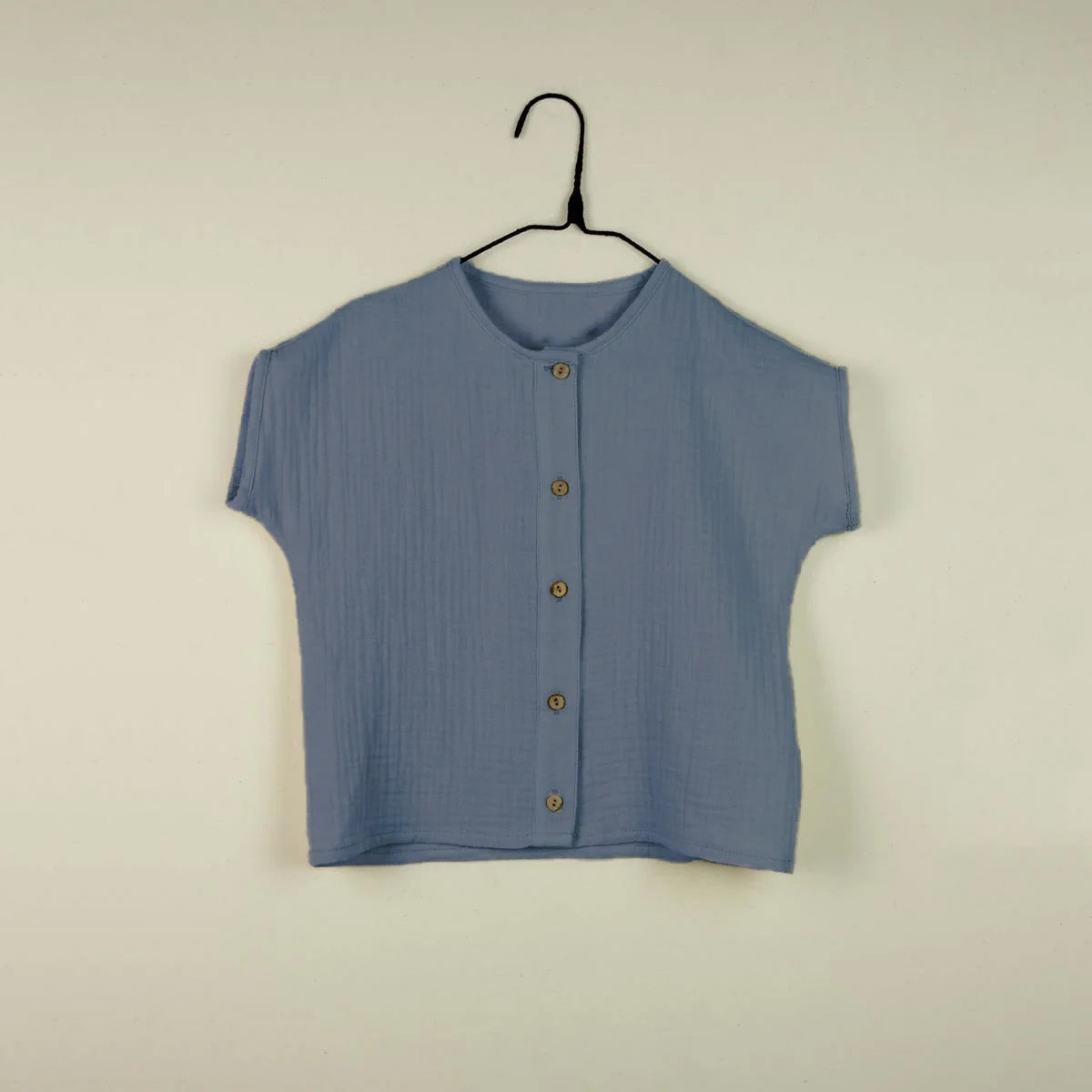 blue cotton muslin shirt