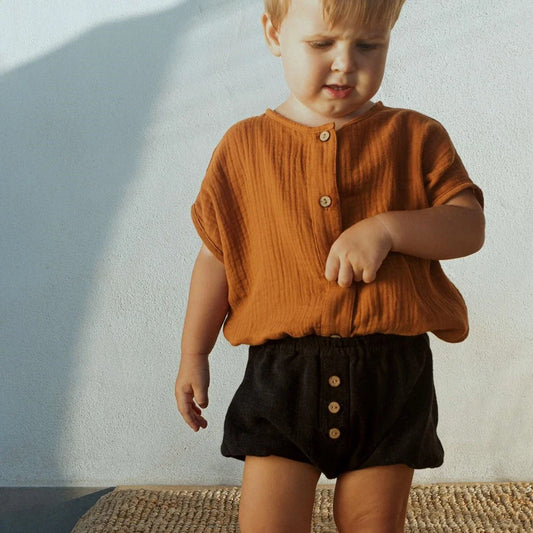 orange cotton muslin shirt