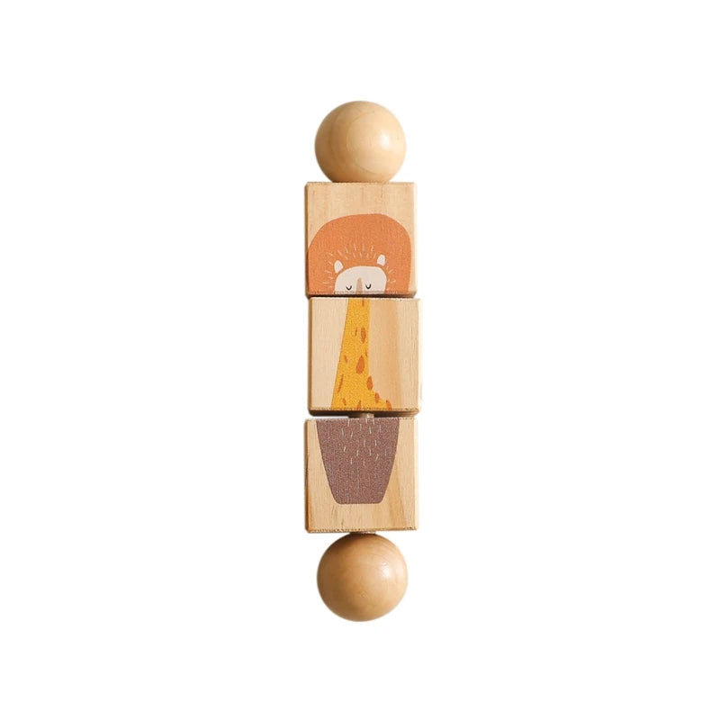 Montessori wooden rotating rattle