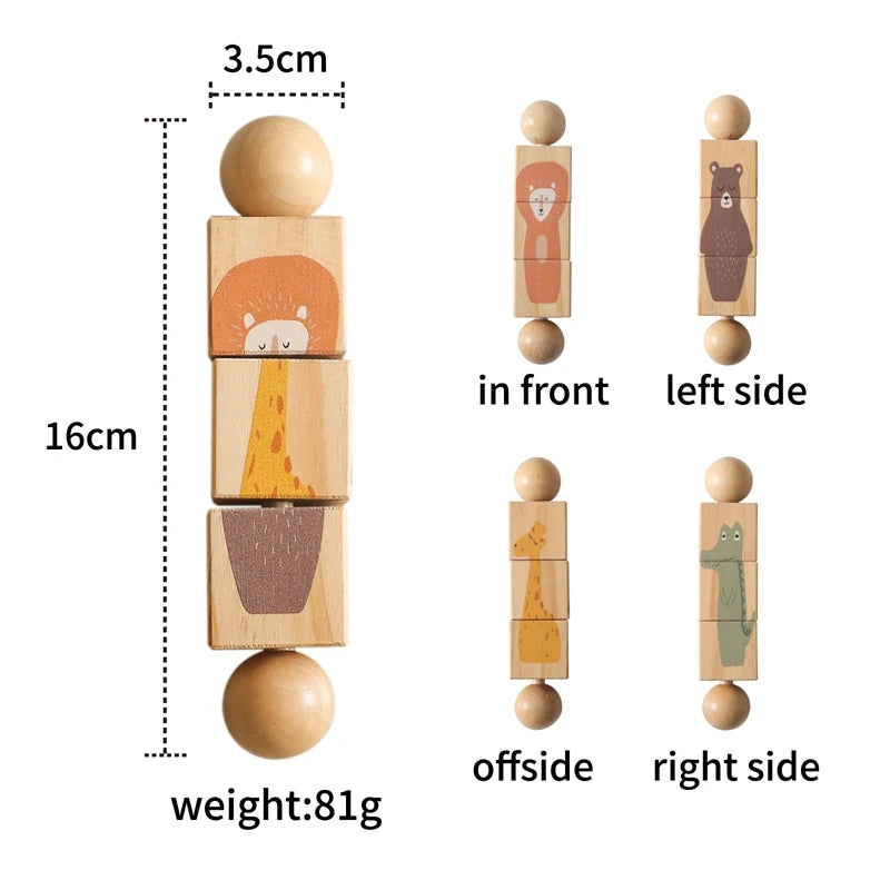 Hochet rotatif en bois Montessori