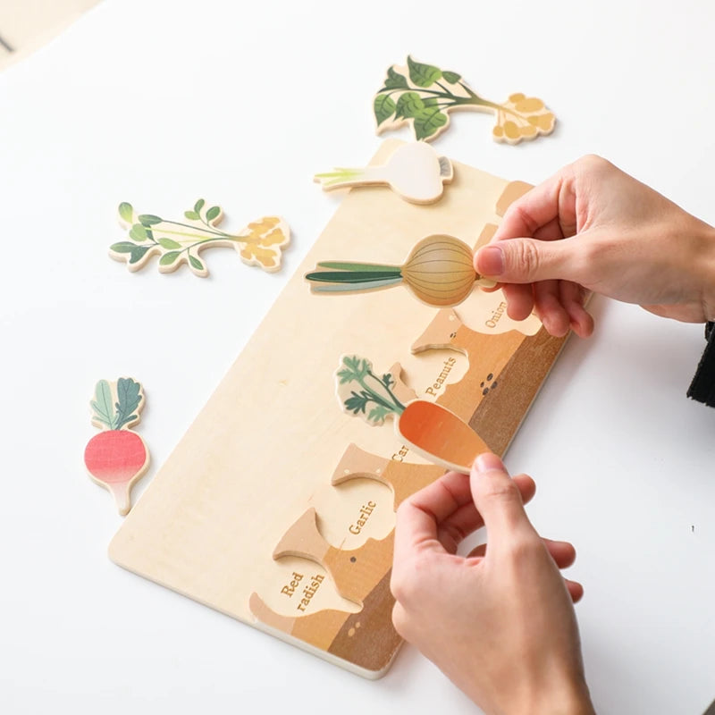 Montessori vegetable wooden puzzle