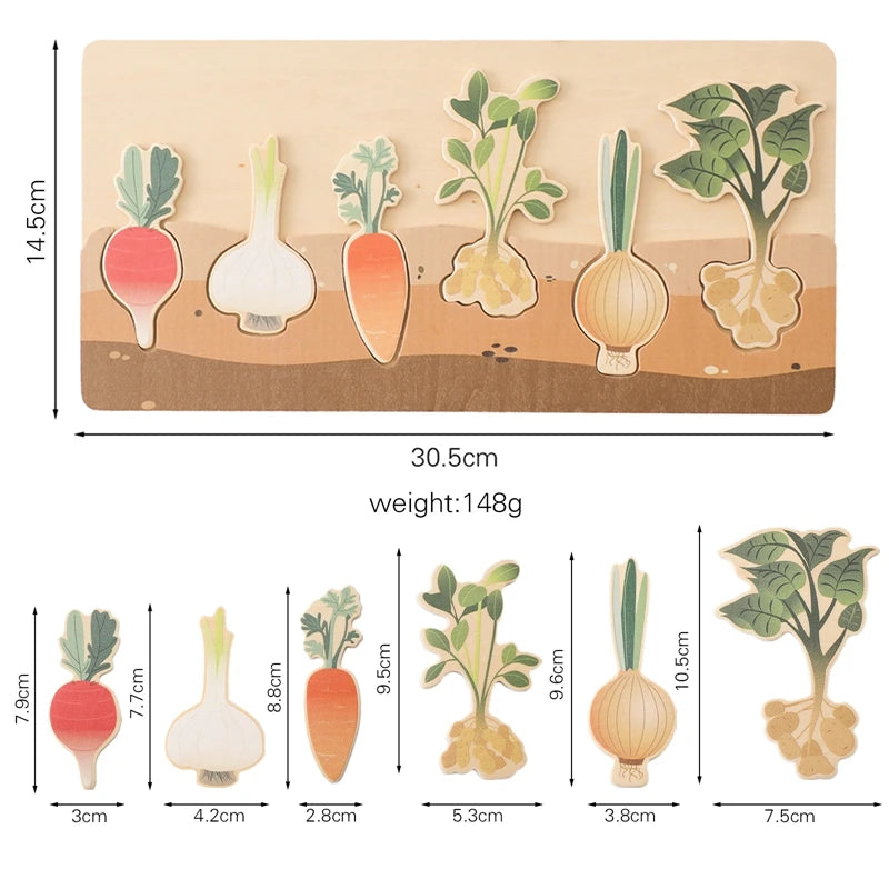 Montessori vegetable wooden puzzle