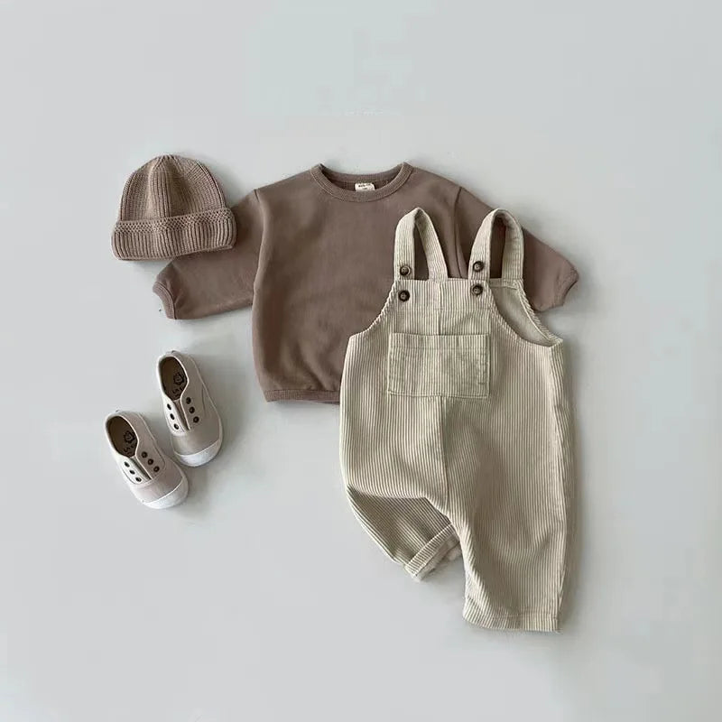 velvet overalls beige