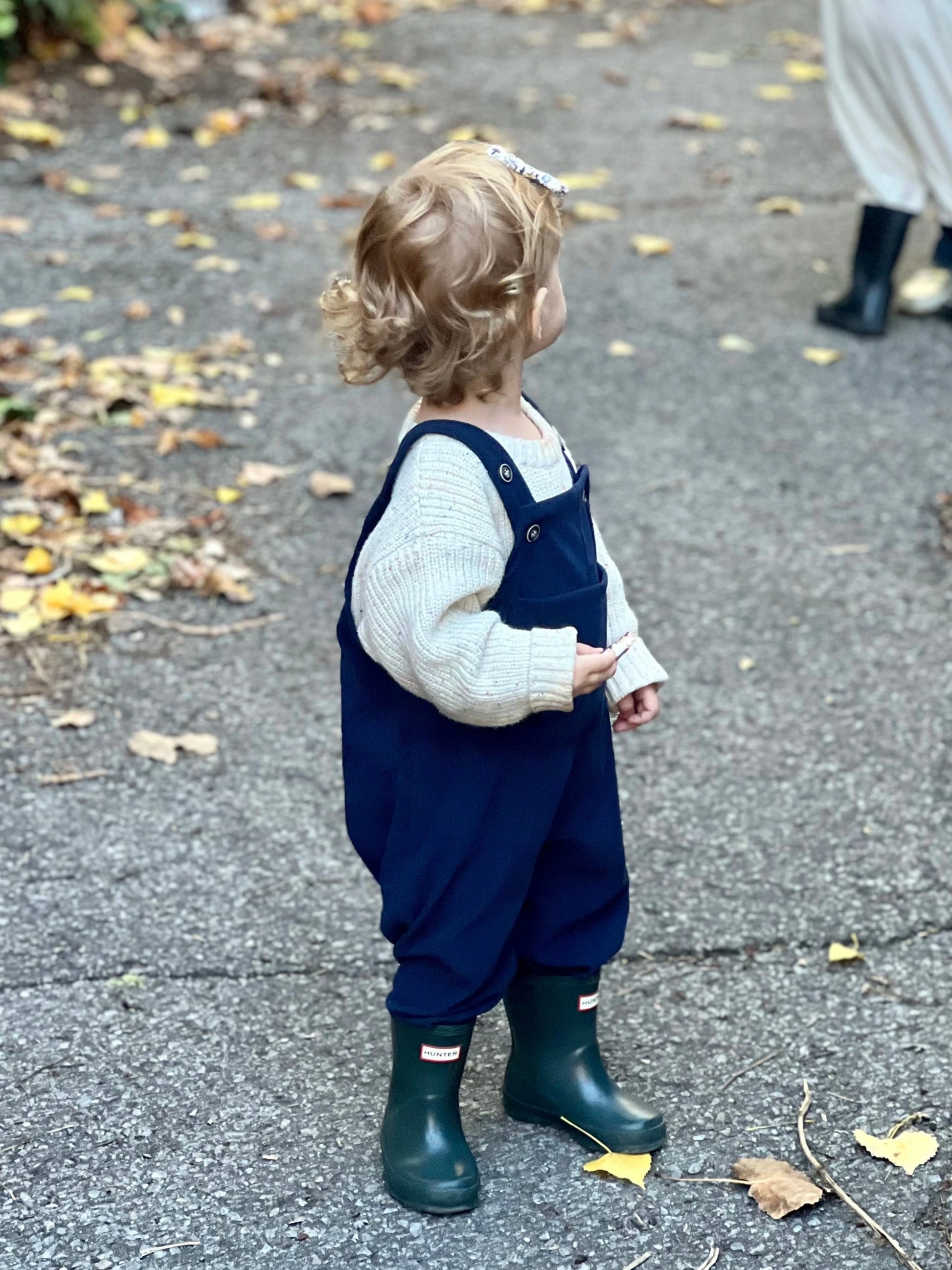 velvet overalls navy